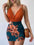 Surplice Spaghetti Strap Top and Printed Mini Skirt Set - Top Notch 2K LLC