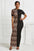 Two-Tone Round Neck Short Sleeve Maxi Dress Trendsi