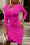 Ruched V-Neck Long Sleeve Dress Trendsi