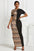 Two-Tone Round Neck Short Sleeve Maxi Dress Trendsi