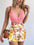 Surplice Spaghetti Strap Top and Printed Mini Skirt Set - Top Notch 2K LLC