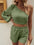 Honey One Shoulder Long Sleeve Top and Shorts Set